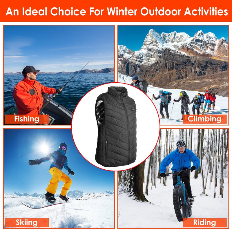Heated Vest Electric USB Jacket with 3 Temperature Levels Sports & Outdoors - DailySale