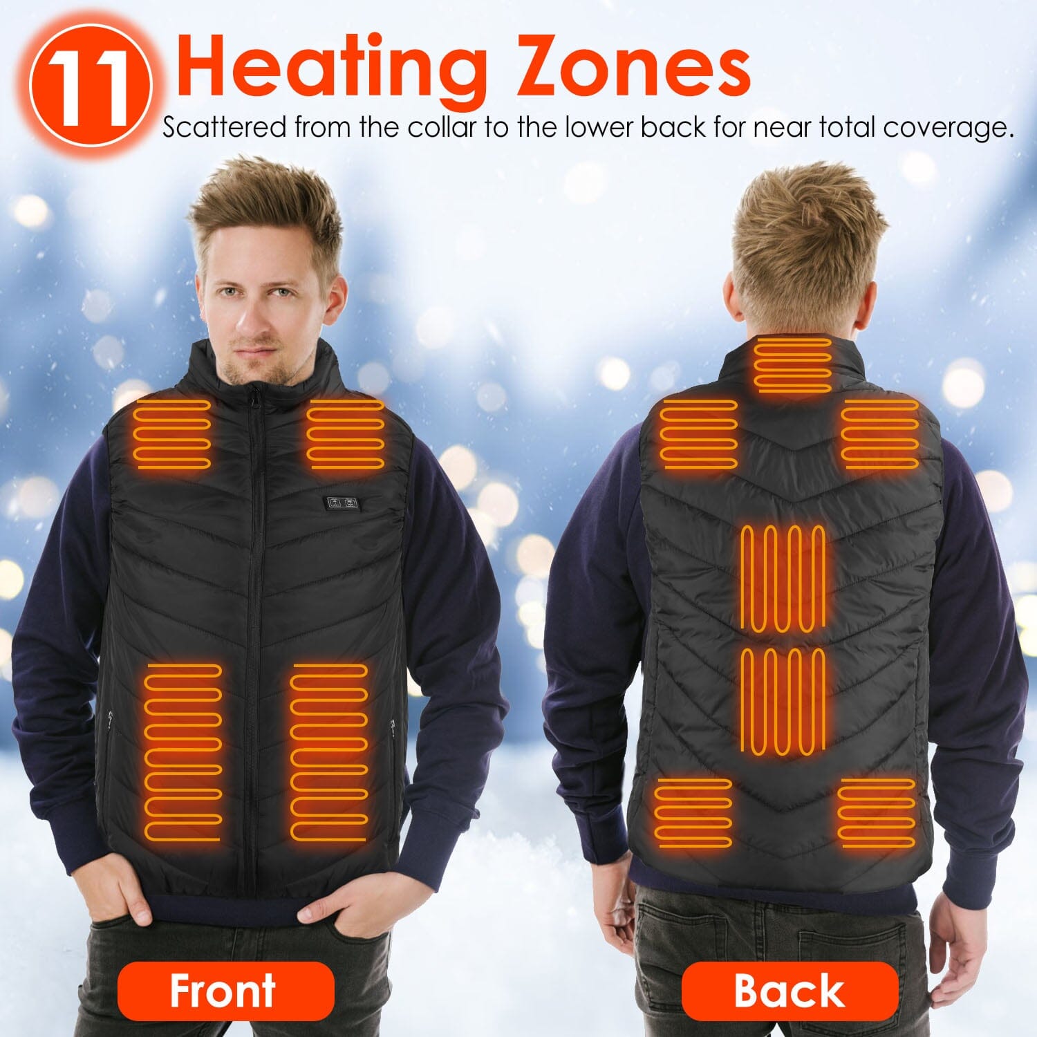 Heated Vest Electric USB Jacket with 3 Temperature Levels Sports & Outdoors - DailySale