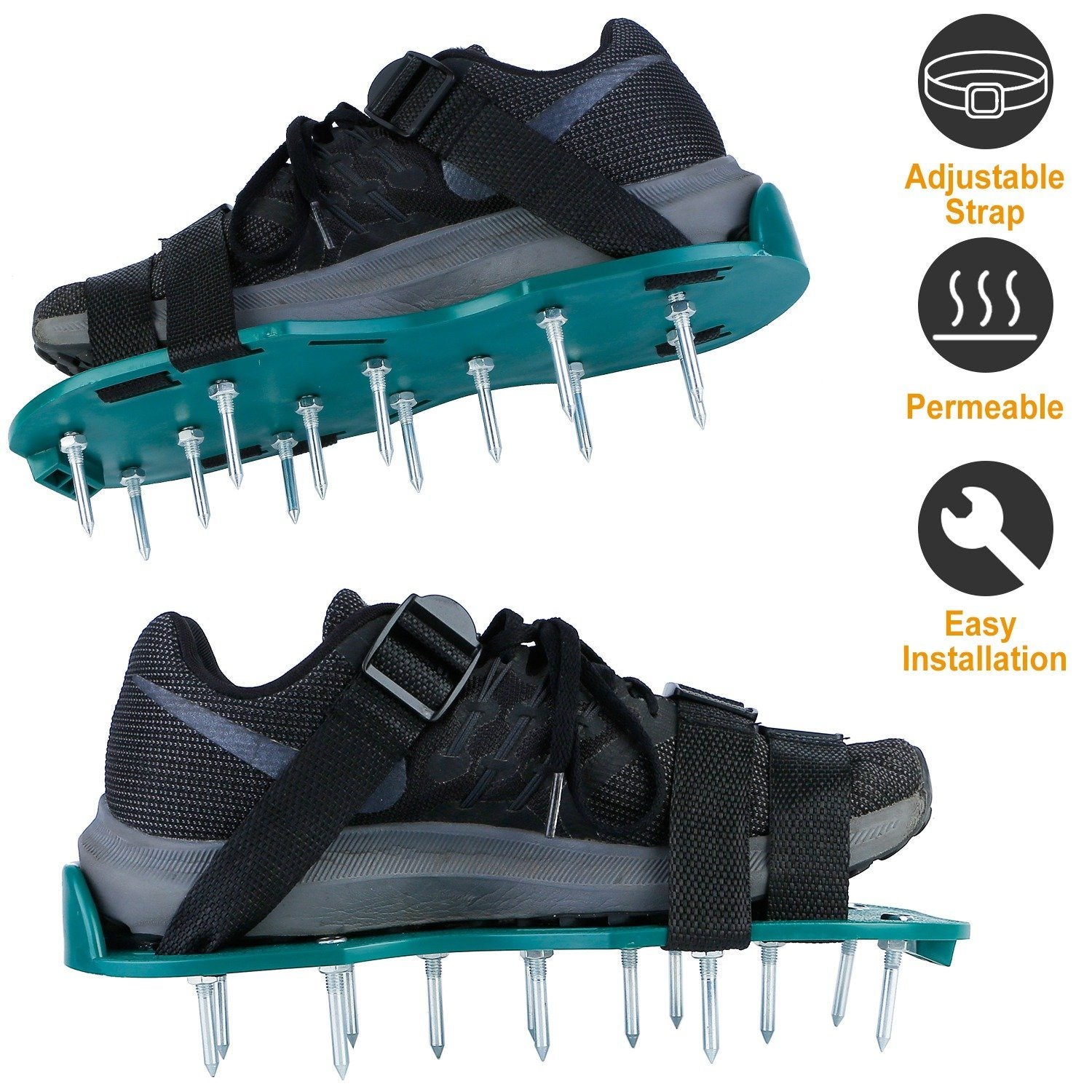 Heavy Duty Lawn Aerator Shoes with Adjustable Straps Garden & Patio - DailySale