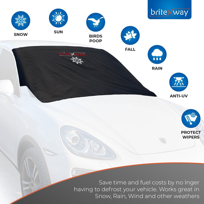 Heavy Duty Windshield and Wiper Cover Snow and Ice Protector showing a list of applications