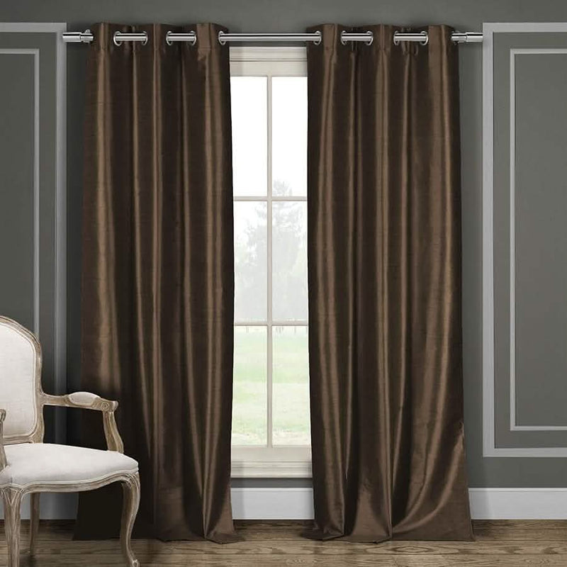 Heavy Faux-Silk Double-Layered Blackout Thermal Panel Pair - Assorted Colors Furniture & Decor - DailySale