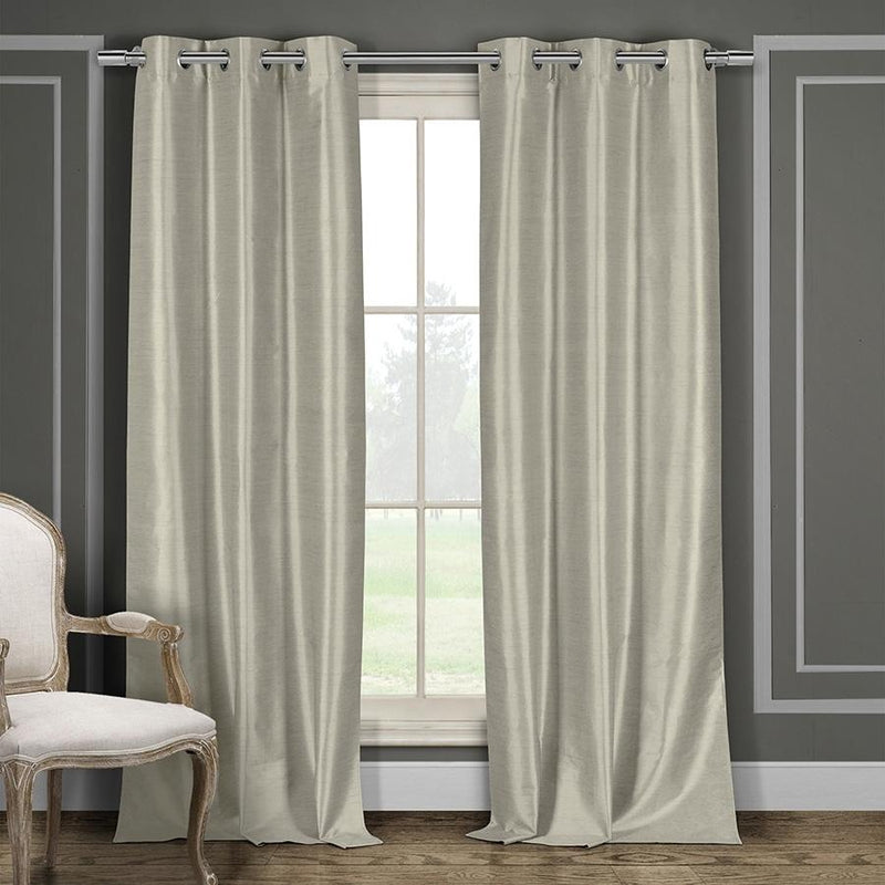Heavy Faux-Silk Double-Layered Blackout Thermal Panel Pair - Assorted Colors Furniture & Decor Taupe - DailySale