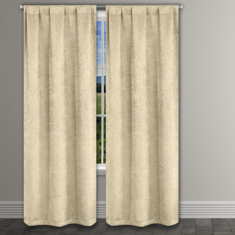 Heavy Suede Embossed Textured Blackout Thermal Window Curtain Pair Panel Furniture & Decor Latte - DailySale