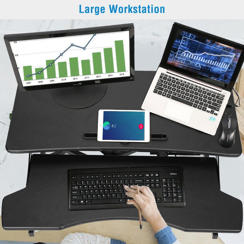 Height Adjustable Standing Desk Converter Workstation Computer Accessories - DailySale