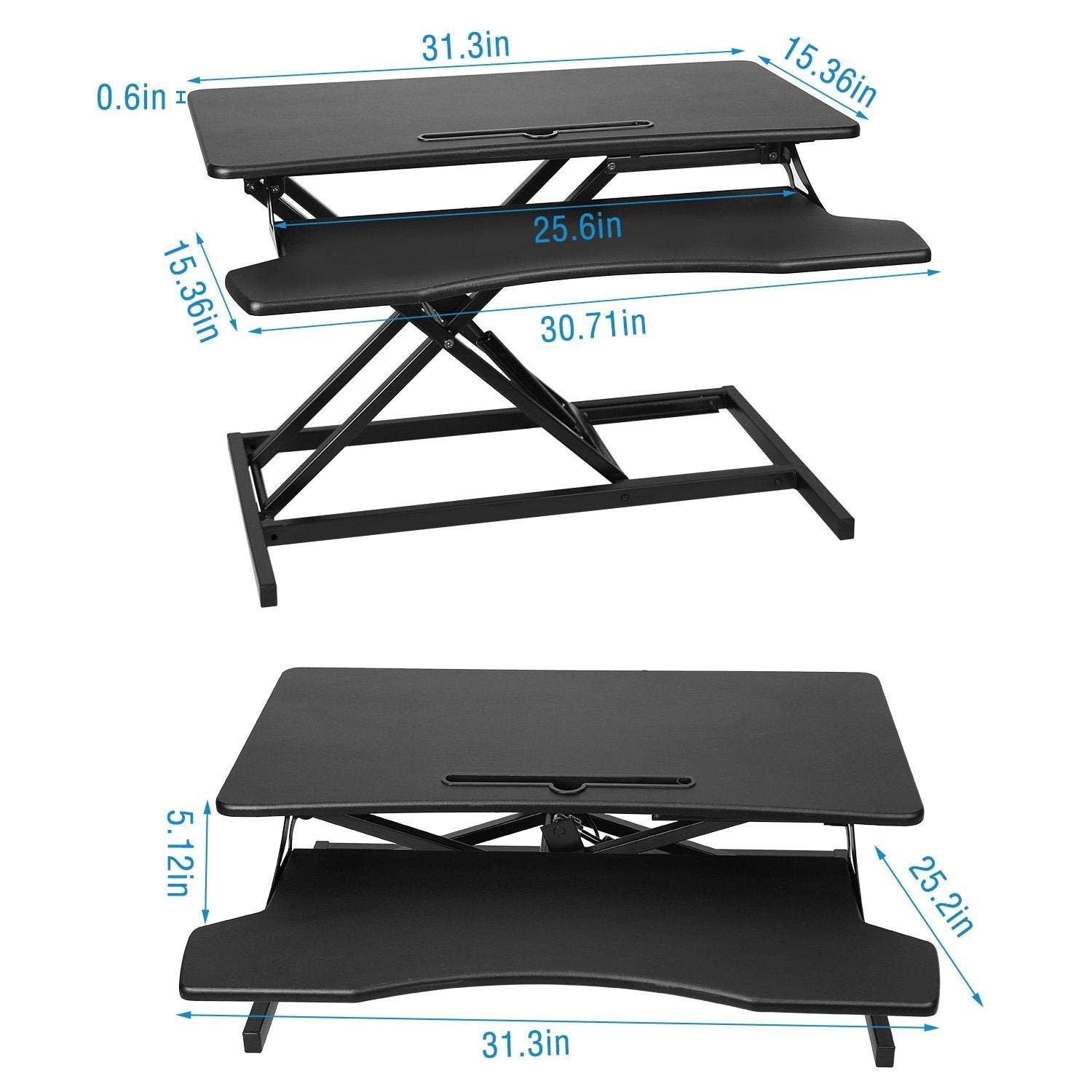 Height Adjustable Standing Desk Converter Workstation Computer Accessories - DailySale