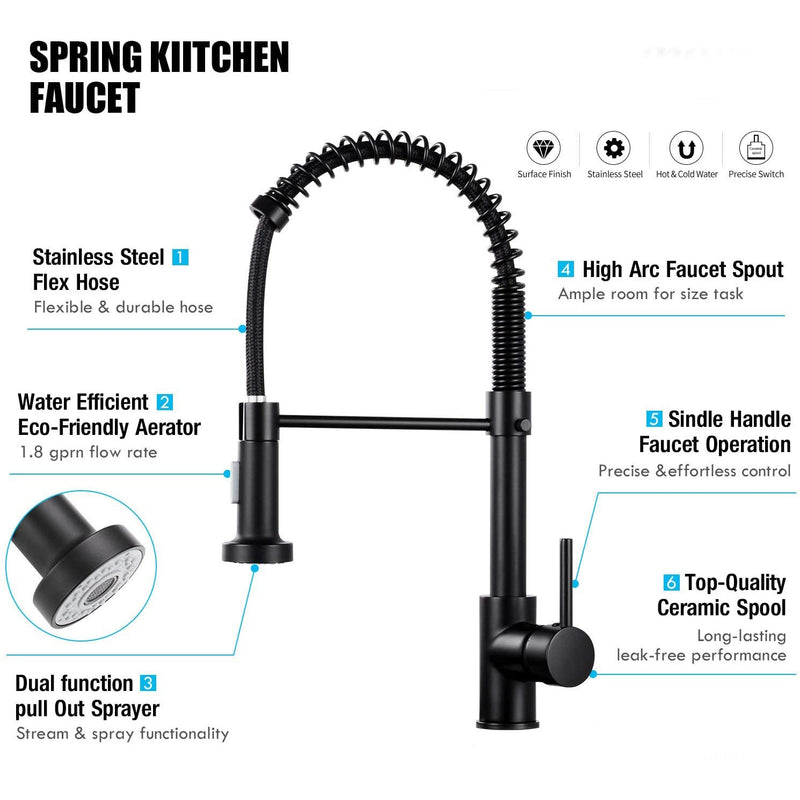 High Arc Spring Kitchen Sink Faucet Kitchen Tools & Gadgets - DailySale