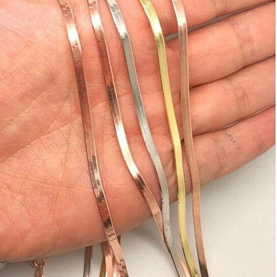 High Polish 18K Gold Filled Herringbone Bracelet, Gold, Herringbone Jewelry Necklace Necklaces - DailySale