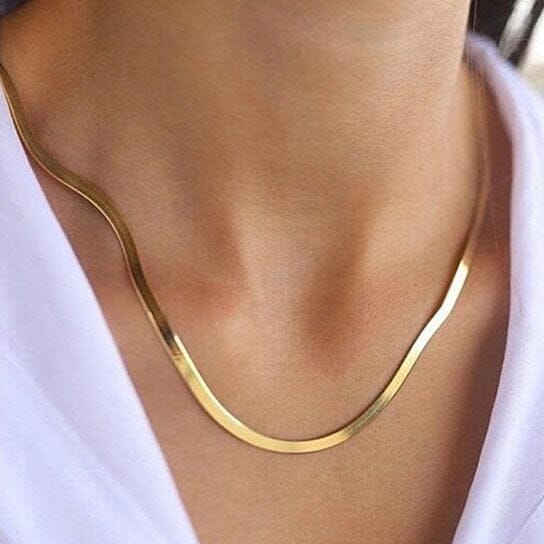 High Polish 18K Gold Filled Herringbone Bracelet, Gold, Herringbone Jewelry Necklace Necklaces Yellow 8" - DailySale