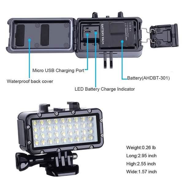 High Power Dimmable Waterproof LED Video Light Cameras & Drones - DailySale
