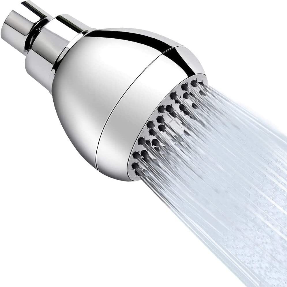 High Pressure Shower Head 3" Anti-clog Anti-leak Fixed with Adjustable Swivel Brass Ball Joint Bath - DailySale