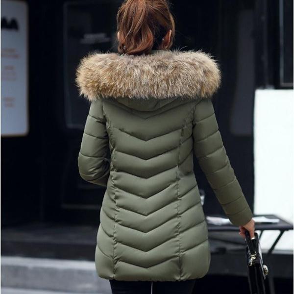 High Quality Winter Down Jacket Women Long Coat Warm Clothes Women's Outerwear Army Green M - DailySale