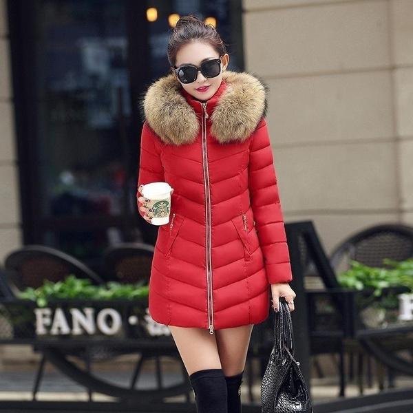 High Quality Winter Down Jacket Women Long Coat Warm Clothes Women's Outerwear Red M - DailySale