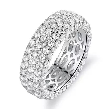 Hobart 18k White Gold Plated Seven Row Eternity Ring Rings - DailySale