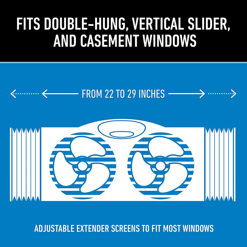 Holmes Window Fan with Twin 6-Inch Reversible Airflow Blades Household Appliances - DailySale