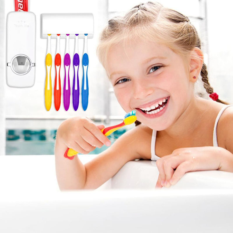 Home Automatic Toothpaste Dispenser + 5 Toothbrush Holder Set Beauty & Personal Care - DailySale