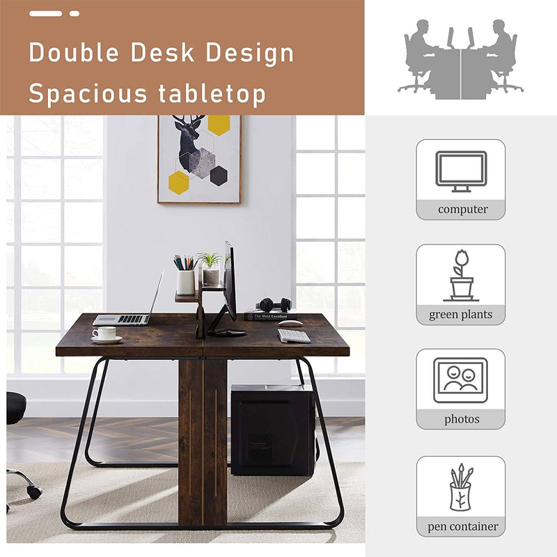 Home Office 2-Person Desk Furniture & Decor - DailySale