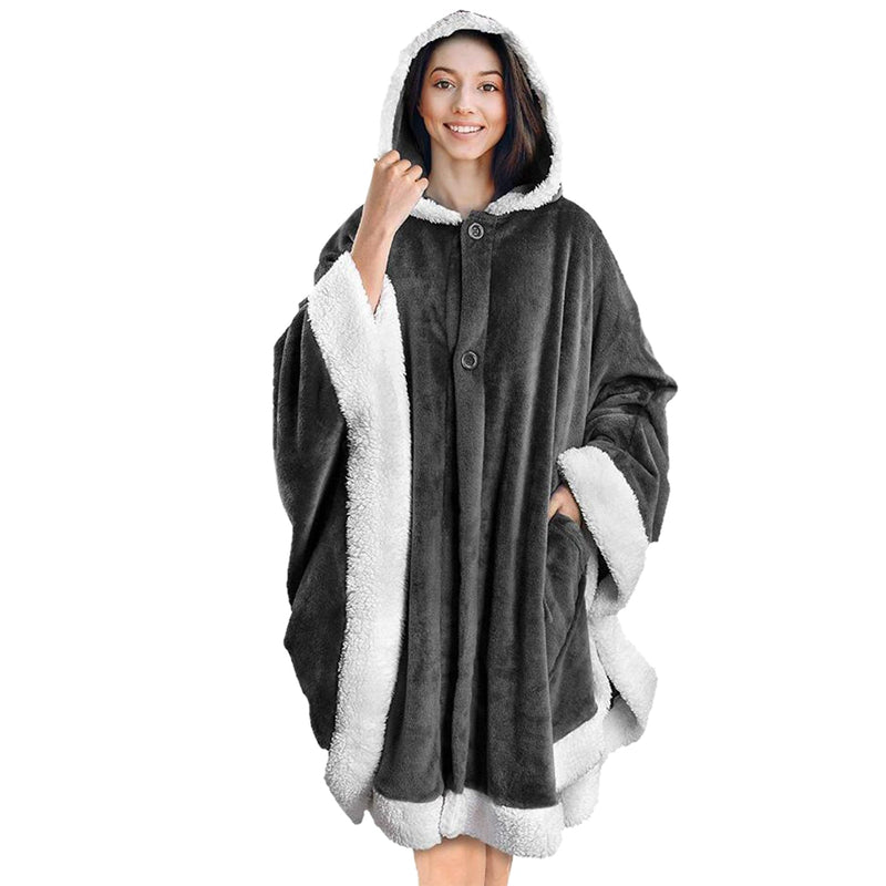 Hoodie Blanket Snuggle Robe Women's Shoes & Accessories Gray - DailySale