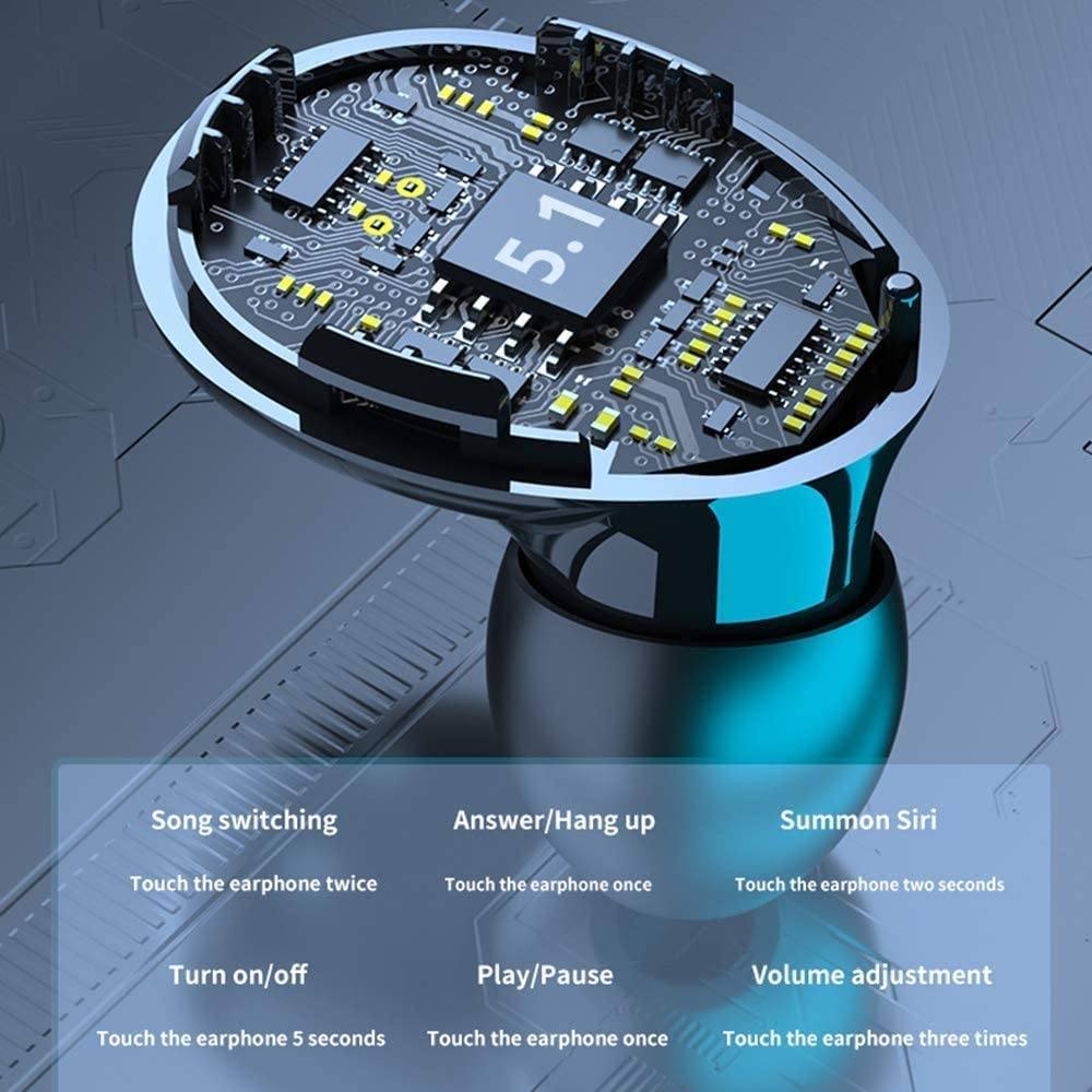 Hornorm Bluetooth 5.1 Earphones Auto Pairing Bluetooth Headphone, shown with its circuitry exposed