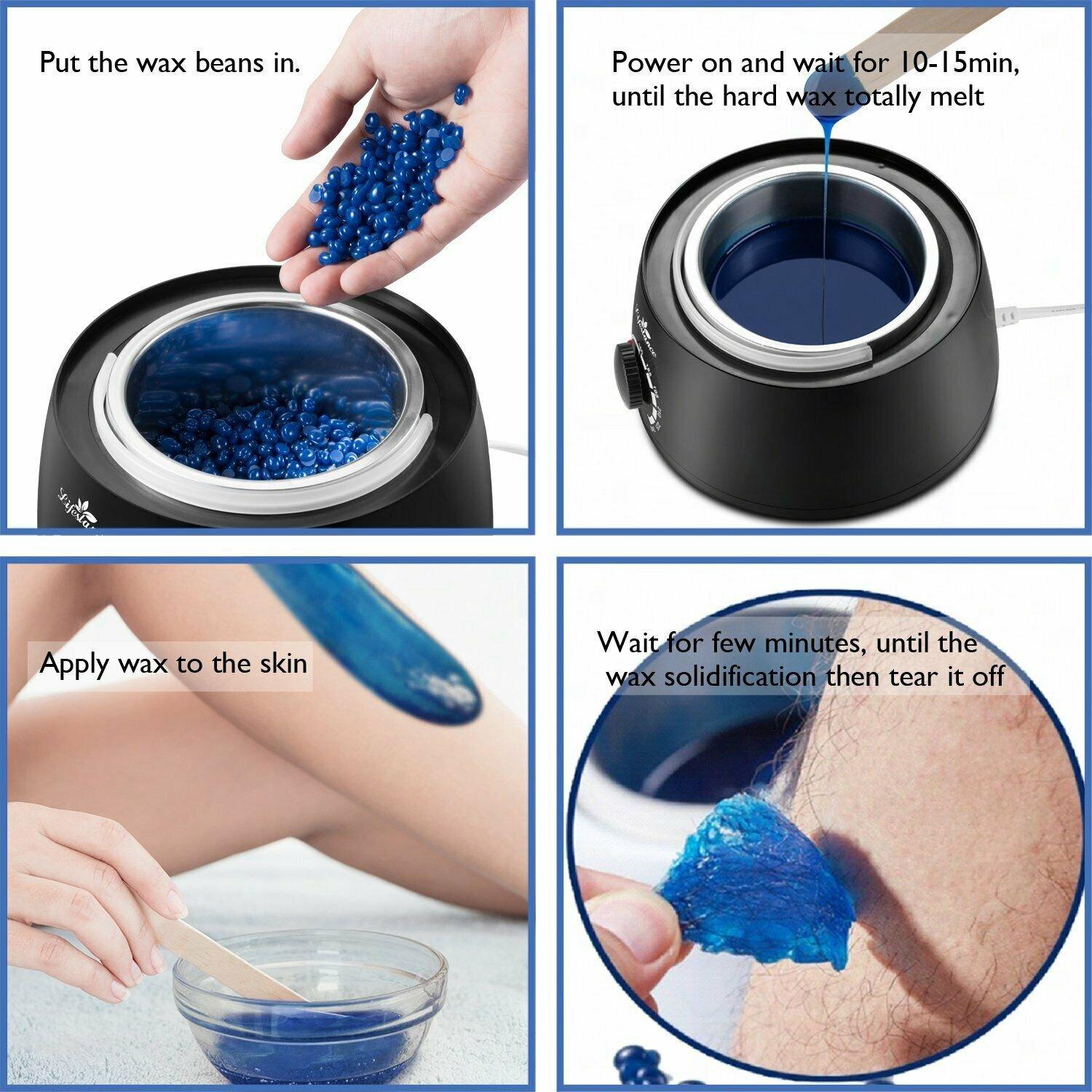 Hot Wax Warmer Hair Removal Depilatory Waxing Kit Beauty & Personal Care - DailySale