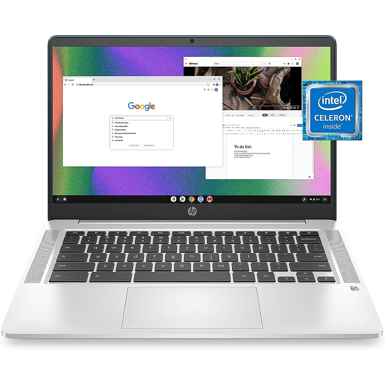 HP 14a-na0220nr, 14" HD Chromebook Intel Celeron N4120, 4GB RAM, 64GB eMMC (Refurbished) Laptops - DailySale