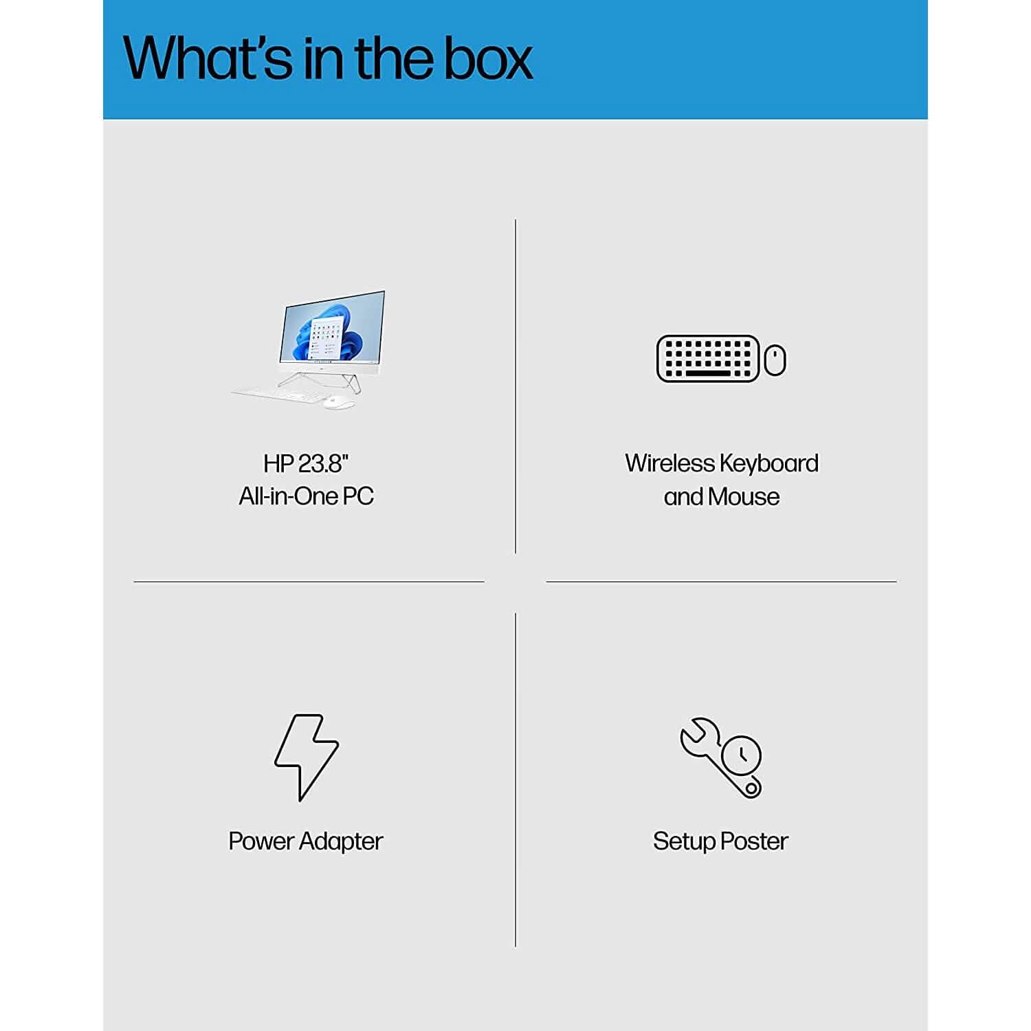 HP All-in-One Bundle PC, 23.8" FHD Touchscreen Display, Intel Core i5-1235U 8GB RAM 512GB SSD (Refurbished) Desktops - DailySale