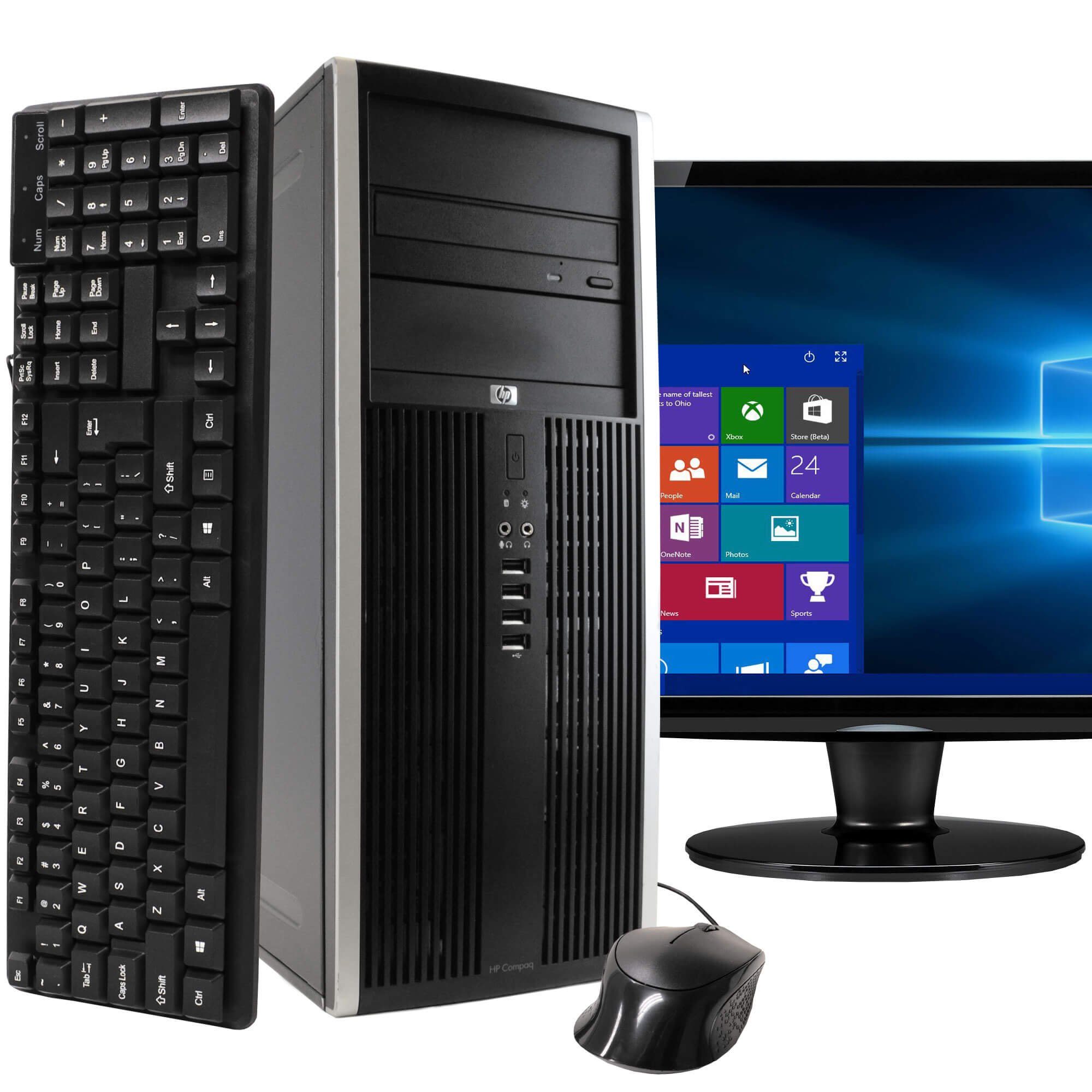 HP Compaq Elite 8100 Tower Computer PC with 22" Wide Screen Monitor Desktops 1TB SATA 8GB RAM - DailySale