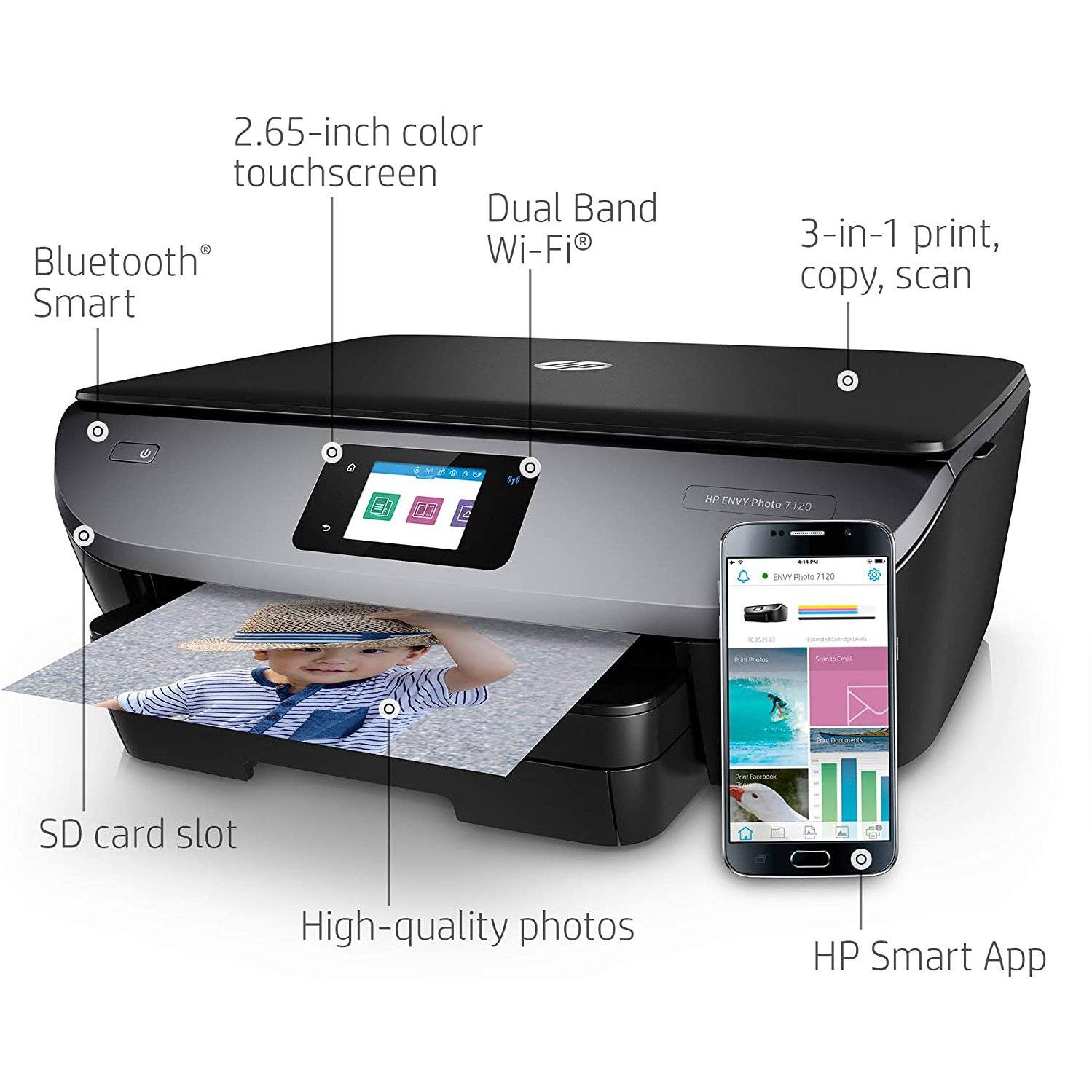 HP Envy Photo 7120 Wireless All-in-One Photo Printer Computer Accessories - DailySale