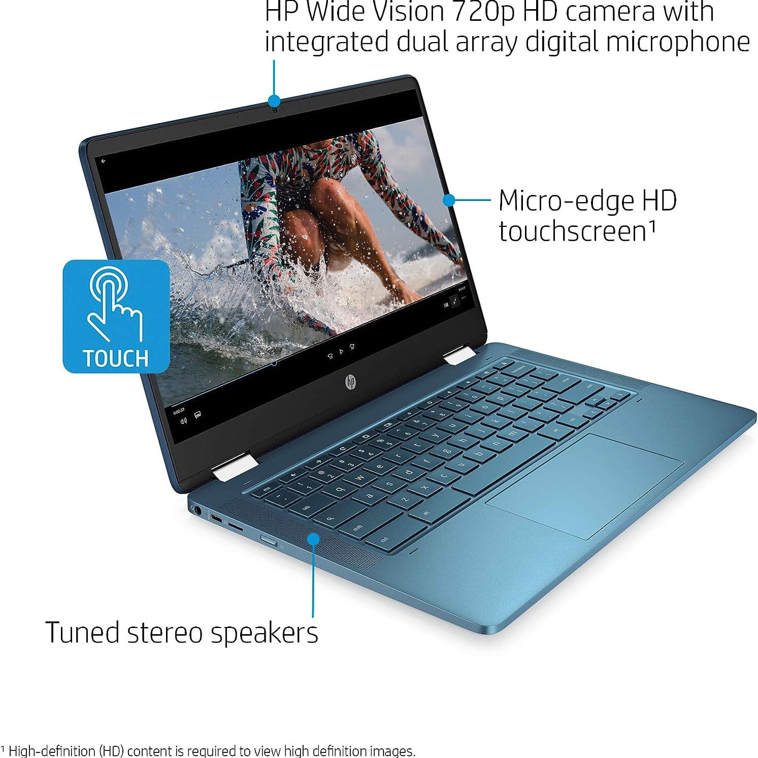 HP Laptop X360 14a Chromebook 14" HD Touchscreen (Refurbished) Laptops - DailySale