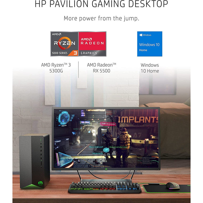 HP Pavilion Gaming PC AMD Ryzen 3 5300G Processor 8GB RAM 256GB SSD (Refurbished) Desktops - DailySale