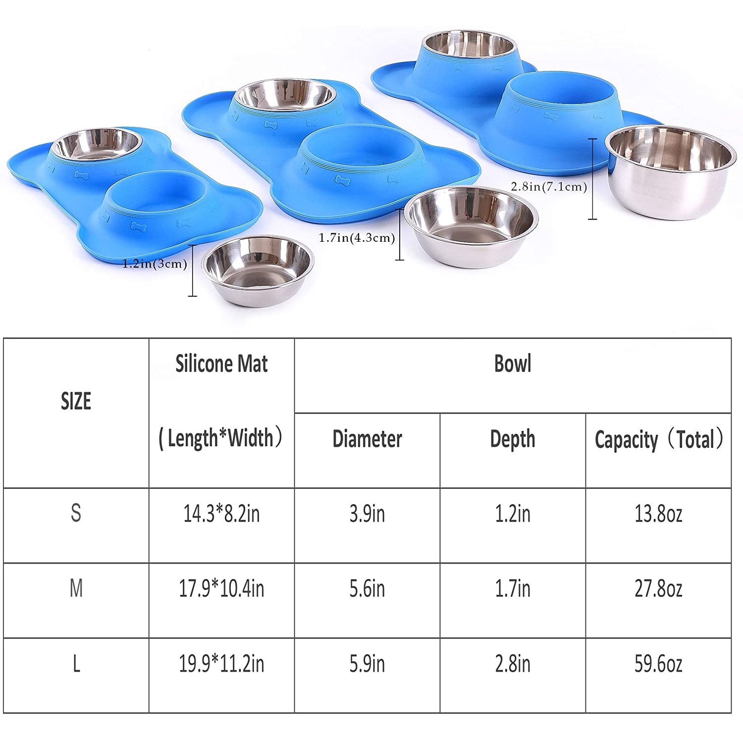 Hubulk 2 Stainless Steel Dog Bowl with No Spill Non-Skid Silicone Mat Pet Supplies - DailySale