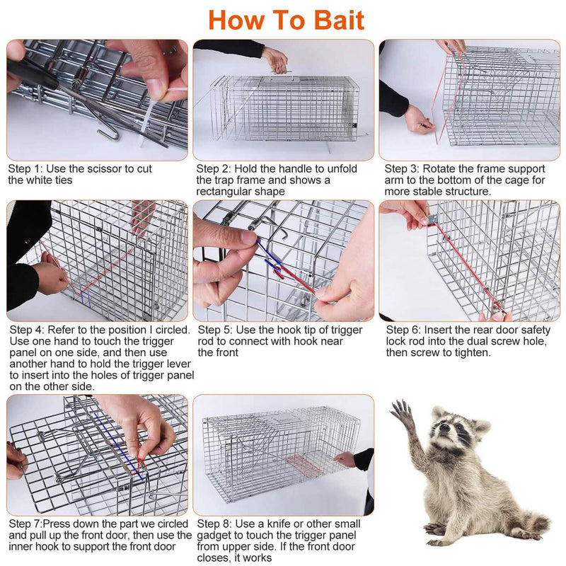 Humane Catch Release Live Animal Collapsible Galvanized Wire Trap Cage Pest Control - DailySale