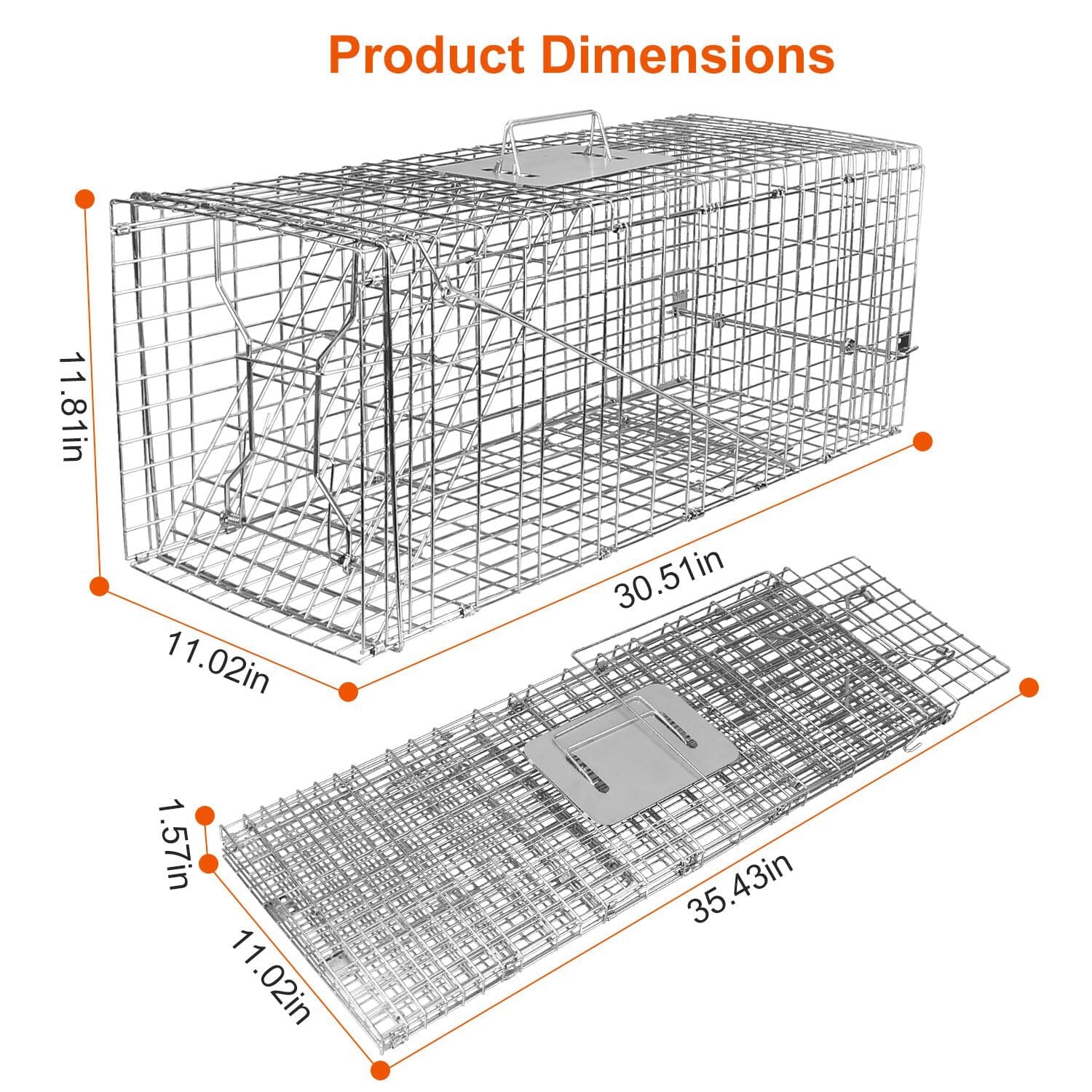 Humane Catch Release Live Animal Collapsible Galvanized Wire Trap Cage Pest Control - DailySale