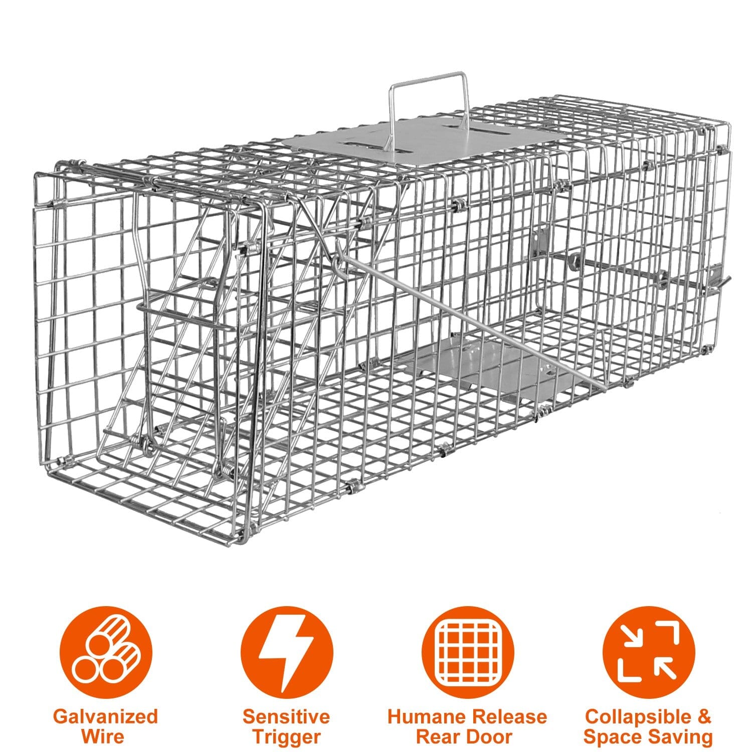 Humane Live Animal Rodent Cage Collapsible Galvanized Wire Pest Control - DailySale