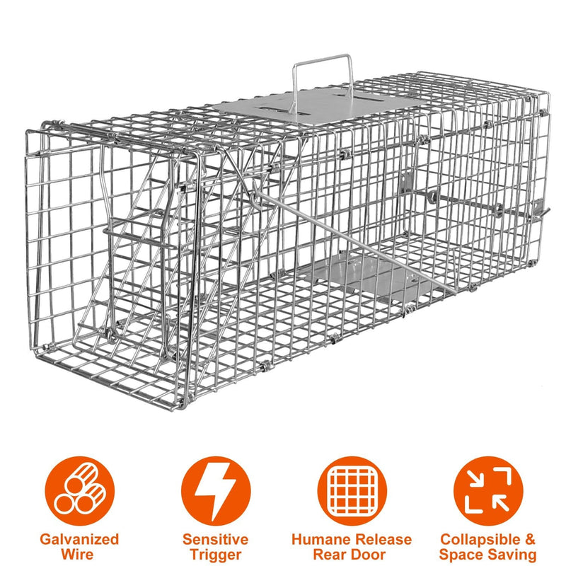 Humane Live Animal Rodent Cage Collapsible Galvanized Wire Pest Control - DailySale