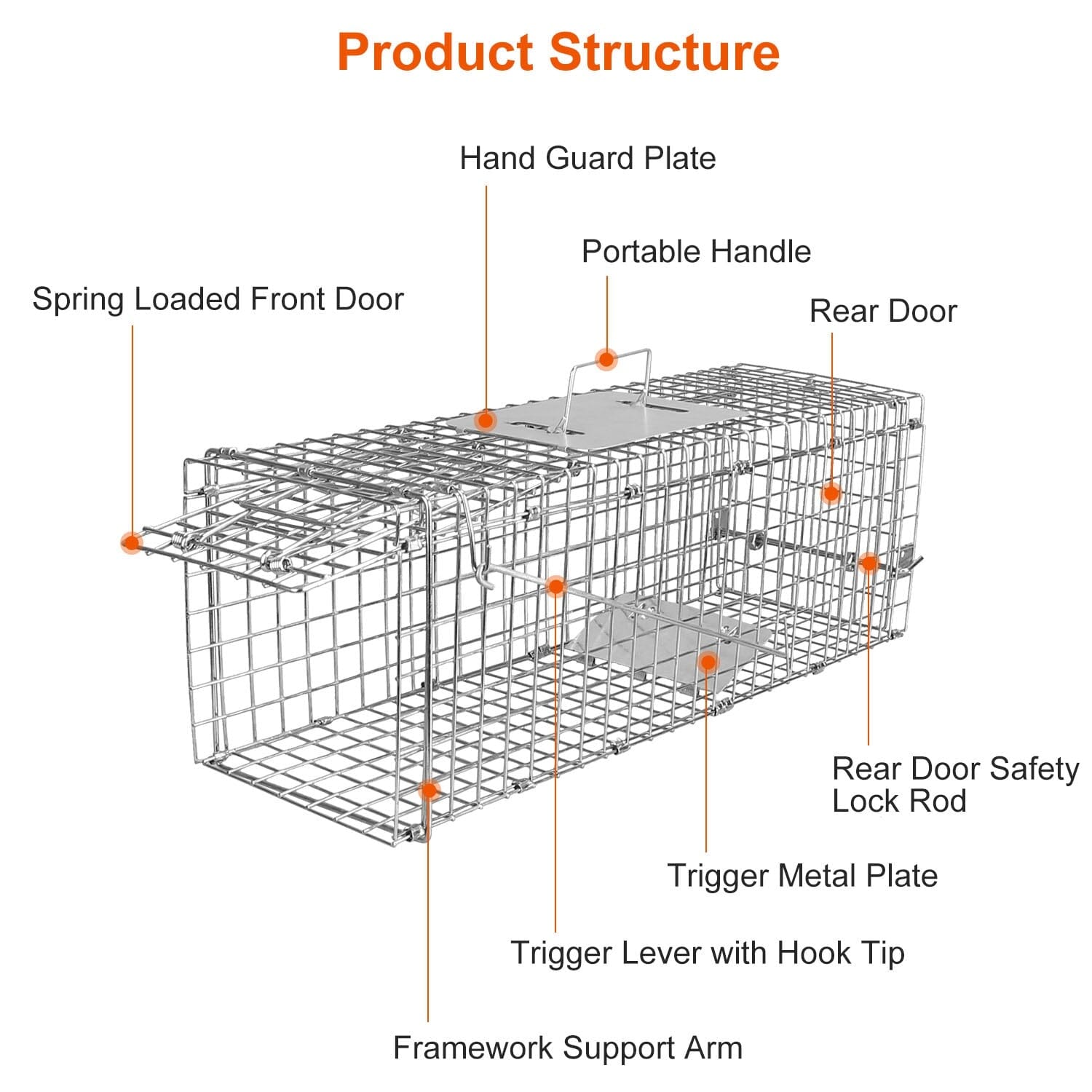 Humane Live Animal Rodent Cage Collapsible Galvanized Wire Pest Control - DailySale