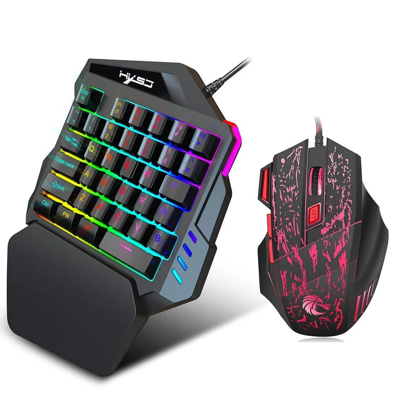HXSJ J50 One-Handed Gaming Keyboard Mouse Combo Computer Accessories - DailySale