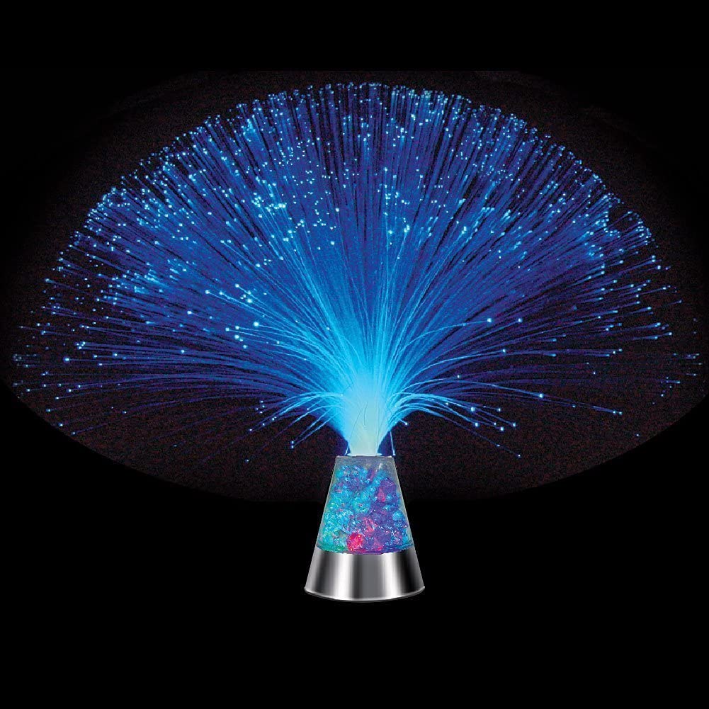 Ice Fiber Optic Light with Color-changing Crystal Base Indoor Lighting - DailySale