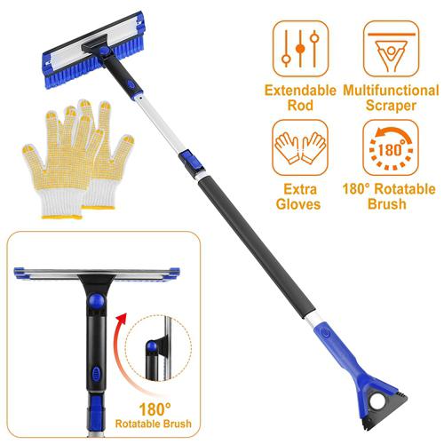 Ice Scraper Extendable Telescoping Snow Remover Automotive - DailySale