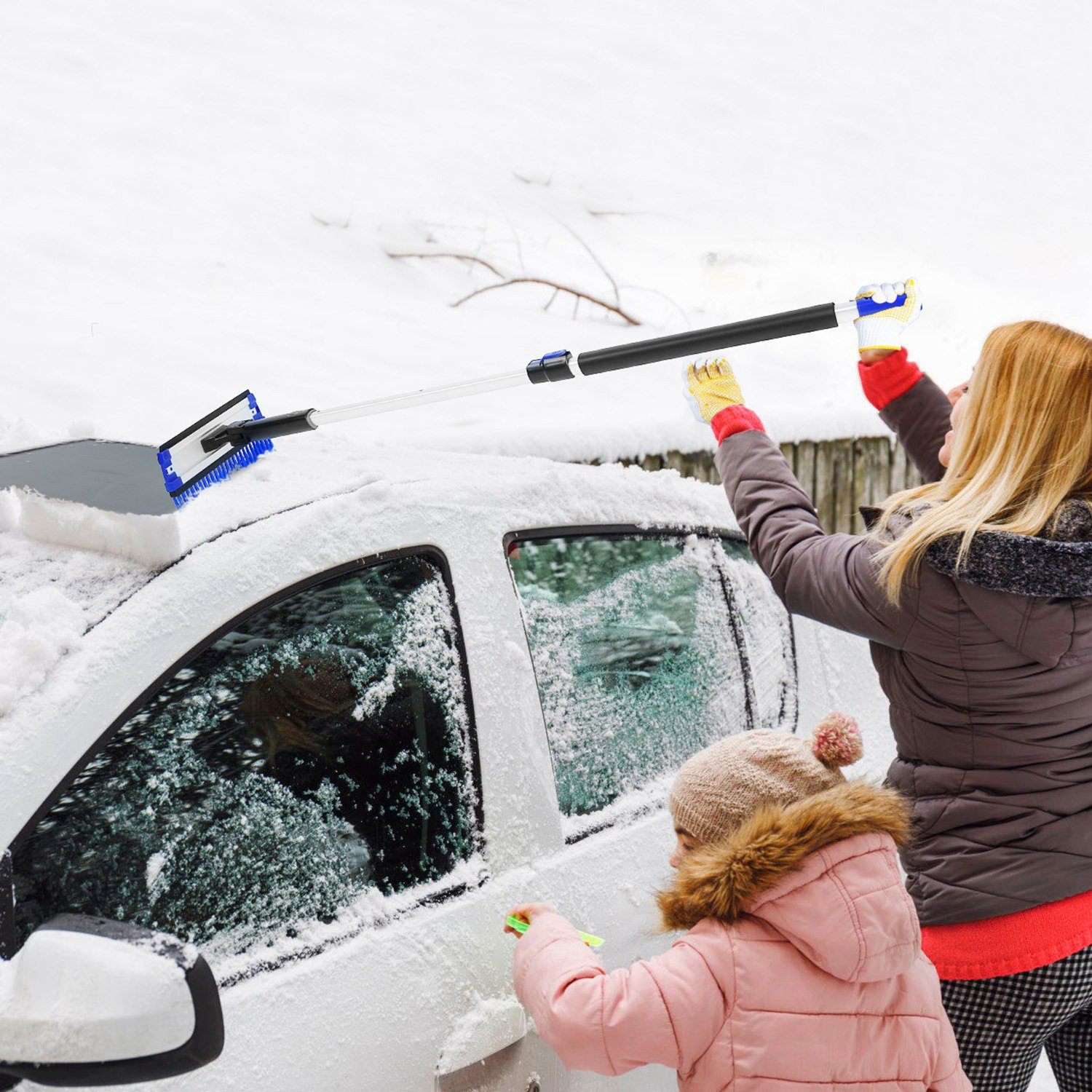 Ice Scraper Extendable Telescoping Snow Remover Automotive - DailySale