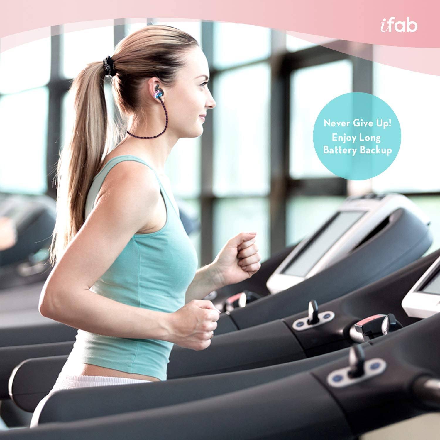 iFab Wireless Neckband Earbuds with Microphone and Control Buttons Headphones & Audio - DailySale