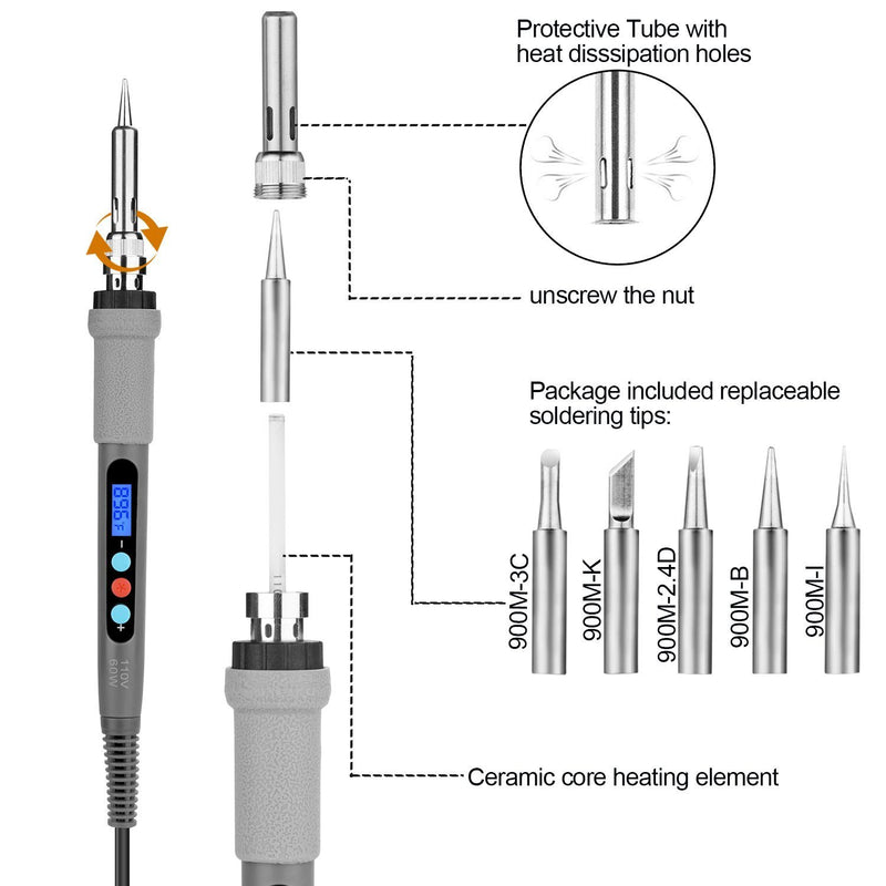 Image Digital-Controlled Thermostatic Soldering Iron with LCD Screen Display Everything Else - DailySale