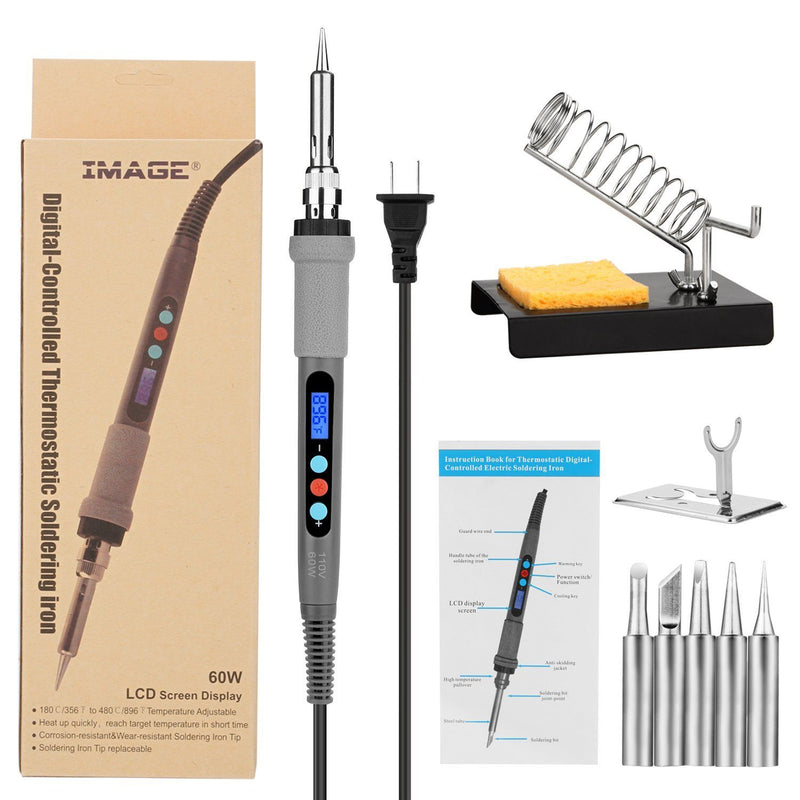 Image Digital-Controlled Thermostatic Soldering Iron with LCD Screen Display Everything Else - DailySale