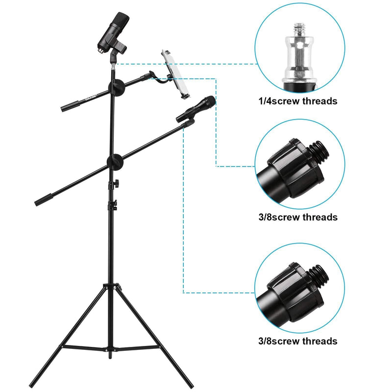 IMAGE Microphone Stand with Mic Clip Holder Headphones & Audio - DailySale