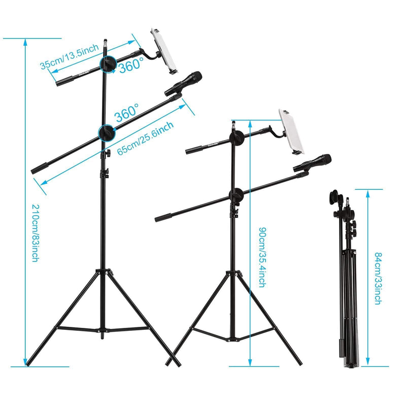 IMAGE Microphone Stand with Mic Clip Holder Headphones & Audio - DailySale