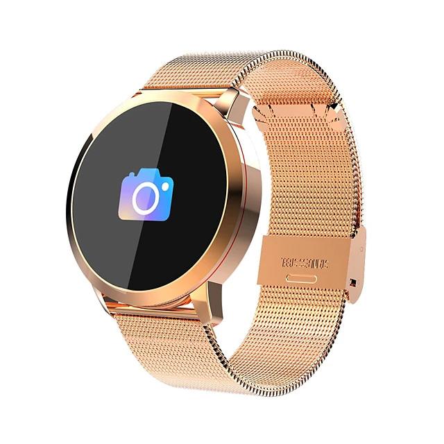 IMOSI Q8 Smartwatch Stainless Steel BT Fitness Tracker Smart Watches Gold - DailySale