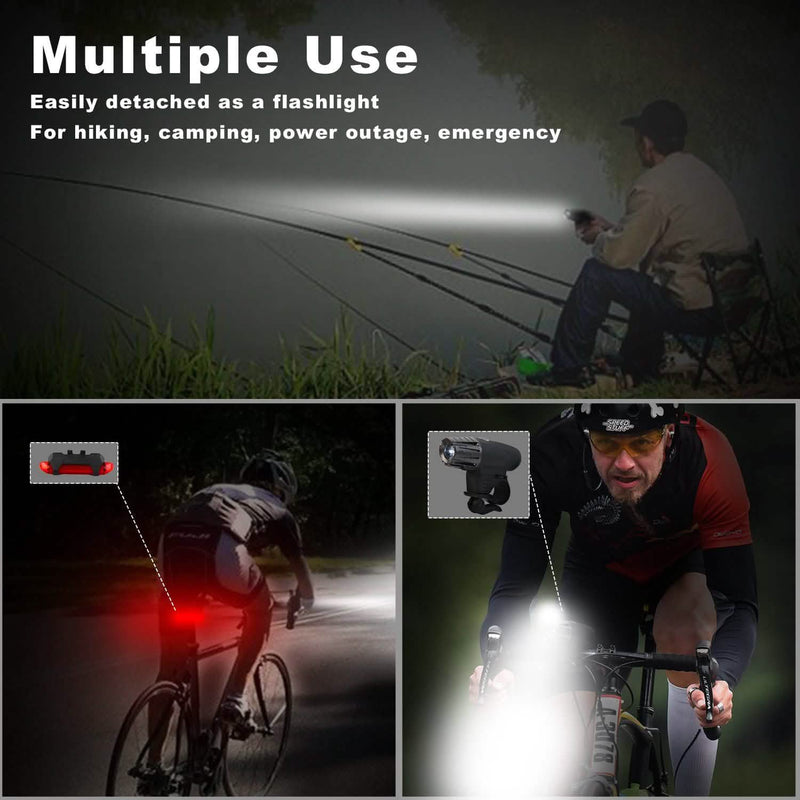 iMounTEK Bike Front Flashlight IPX4 Water-Resistant with Tail Warning/Safety LED Lamp Sports & Outdoors - DailySale