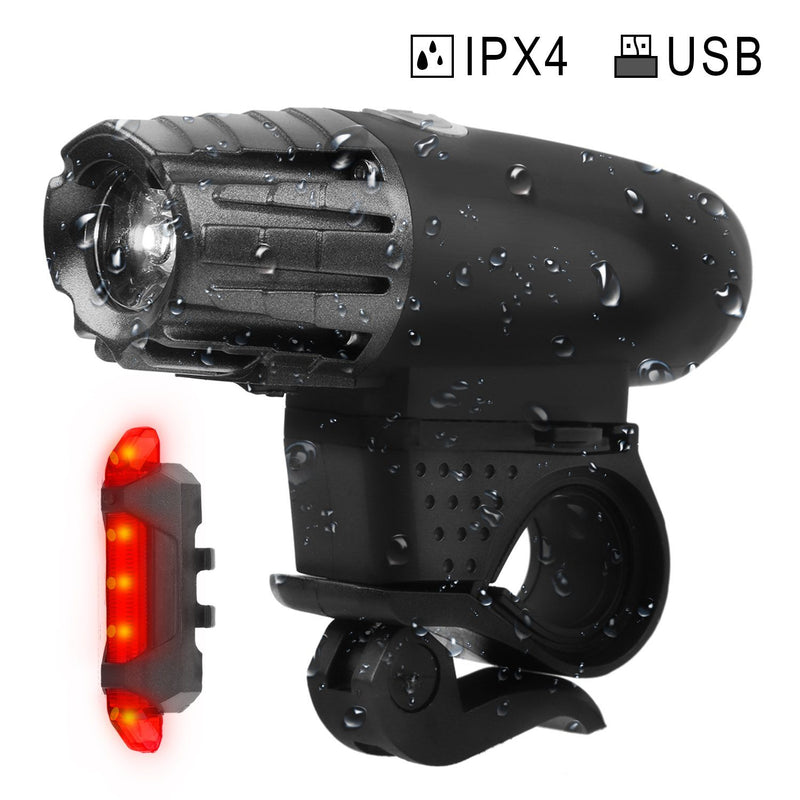 iMounTEK Bike Front Flashlight IPX4 Water-Resistant with Tail Warning/Safety LED Lamp Sports & Outdoors - DailySale
