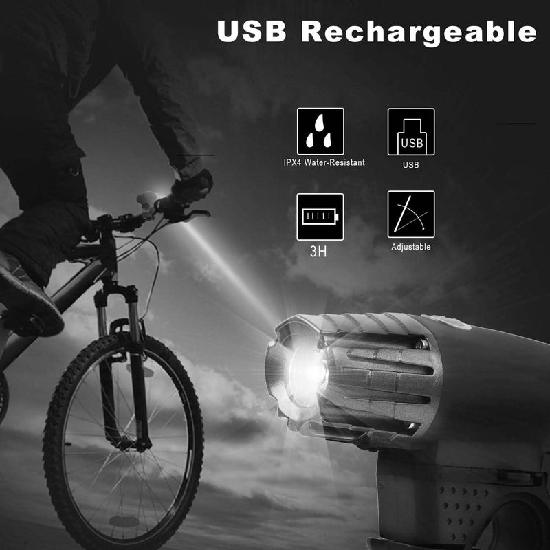 iMounTEK Bike Front Flashlight IPX4 Water-Resistant with Tail Warning/Safety LED Lamp Sports & Outdoors - DailySale