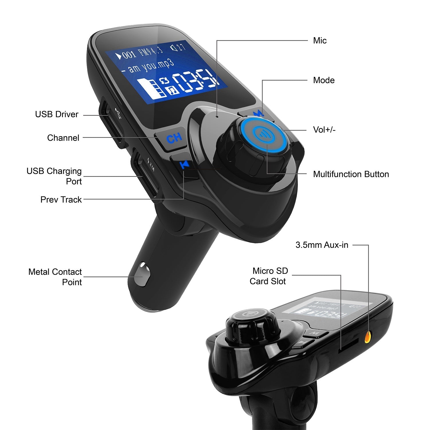 iMounTek Car Wireless FM Transmitter Automotive - DailySale