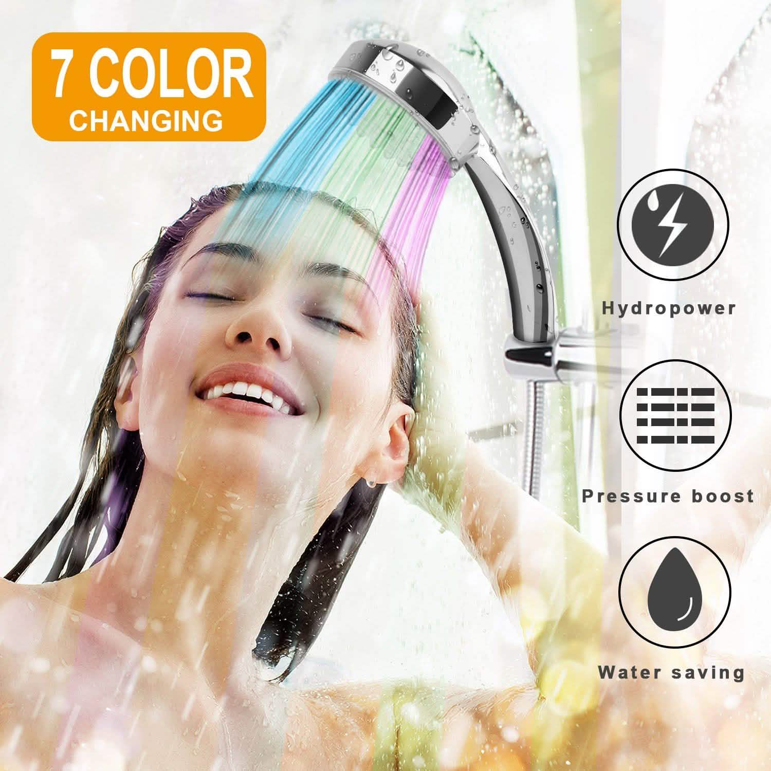 iMounTEK Color-Changing Hydropower LED Shower Head Bath - DailySale